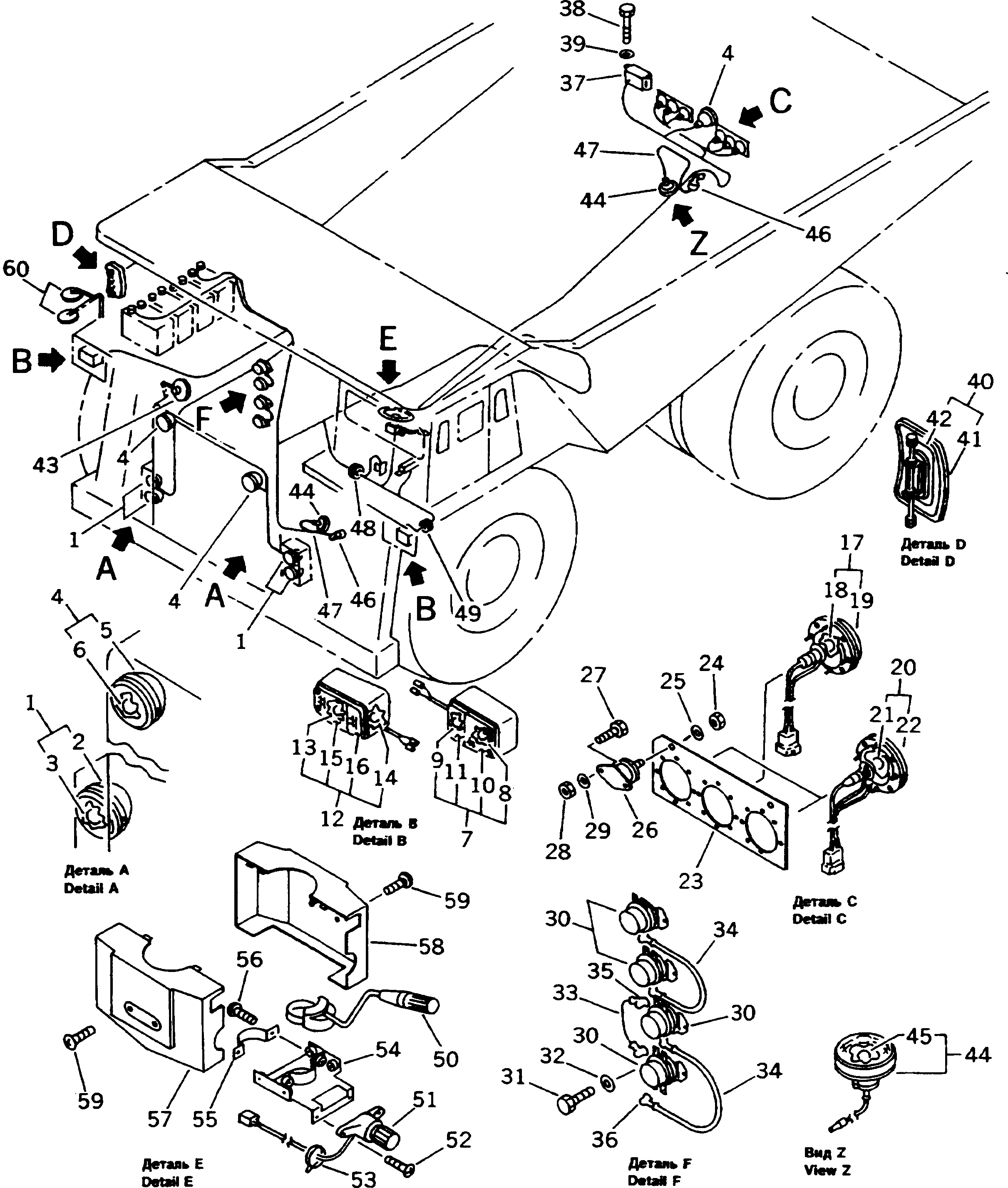 Dump Trucks Komatsu / HD1200-1 S/N 1818-UP (For C.I.S. / Chassis only)(hd1200-c) / ELECTRICAL WIRING (1/3)(030210 : 1501)