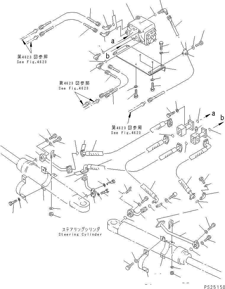 Dump Trucks Komatsu / HD1200-1 S/N 1818-UP (For C.I.S. / Chassis only)(hd1200-c) / STEERING PIPING (2/3)(120230 : 4622)