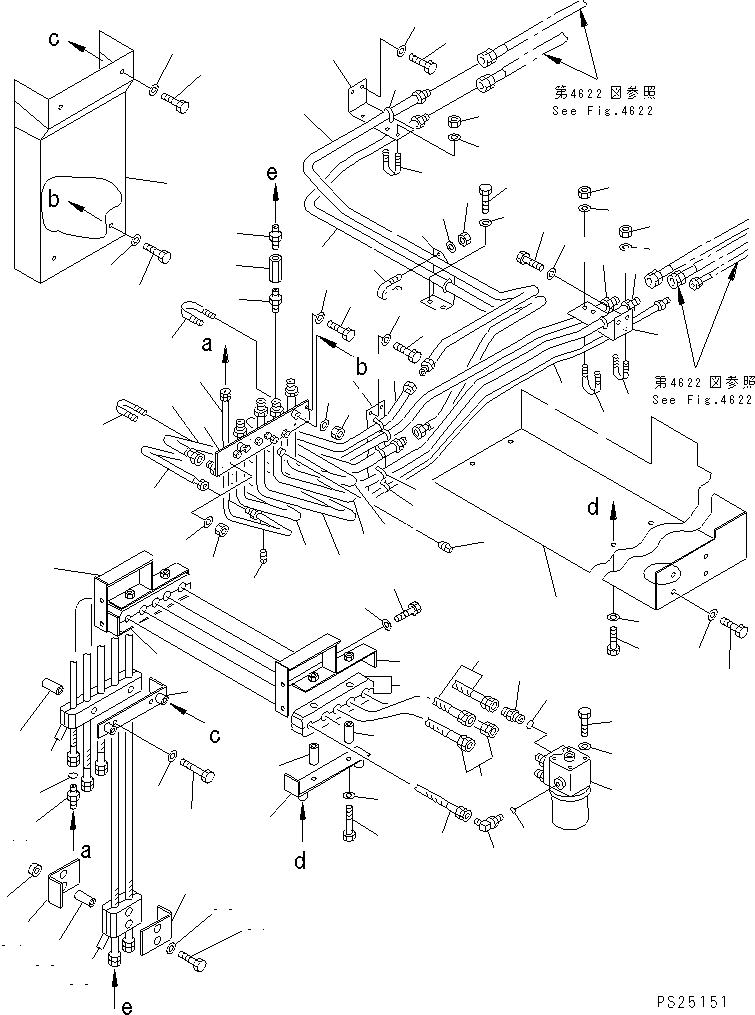 Dump Trucks Komatsu / HD1200-1 S/N 1818-UP (For C.I.S. / Chassis only)(hd1200-c) / STEERING PIPING (3/3)(120240 : 4623)
