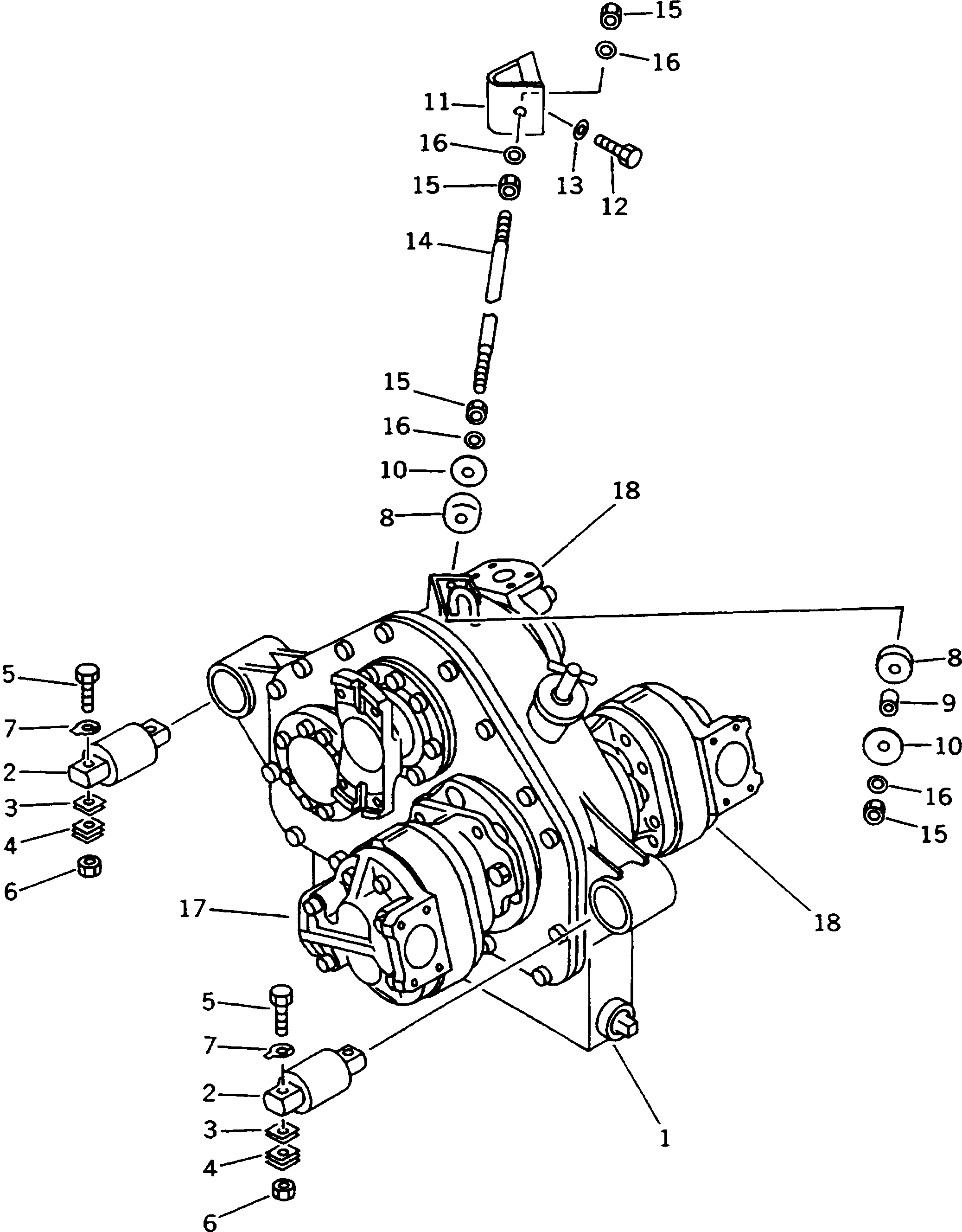 Dump Trucks Komatsu / HD1200-1 S/N 1818-UP (For C.I.S. / Chassis only)(hd1200-c) / PUMP DRIVE UNIT (2/2)(180170 : 6412)