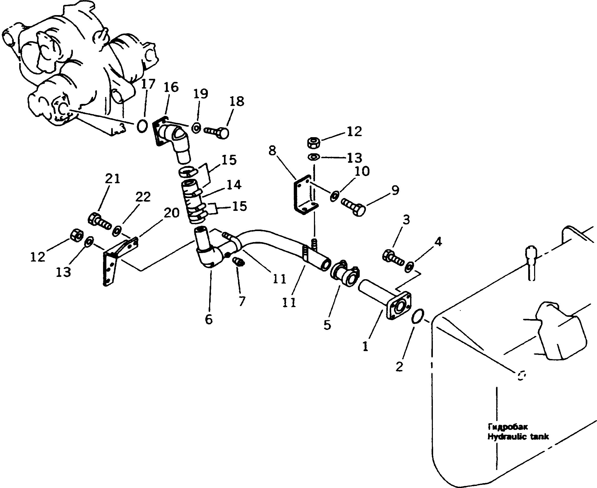 Dump Trucks Komatsu / HD1200-1 S/N 1818-UP (For C.I.S. / Chassis only)(hd1200-c) / OIL PIPING (RESERVOIR - PUMP) (2/2)(180190 : 6502)