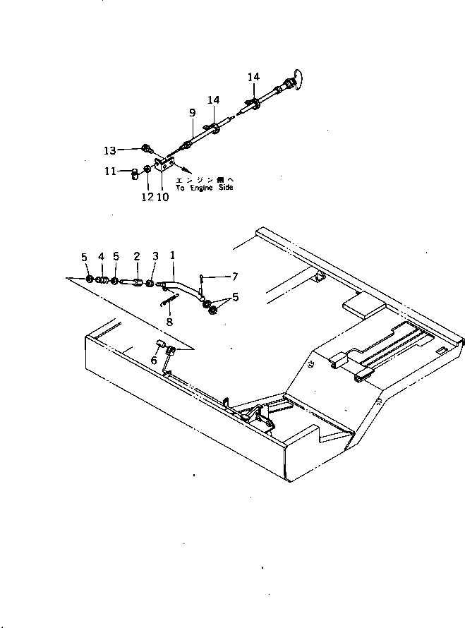 Komatsu parts book diagram for HD20-1 S/N 00001-UP: ACCELERATOR CONTROL LINKAGE