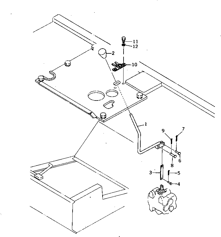 Komatsu parts book diagram for HD20-1 S/N 00001-UP: DUMP CONTROL LEVER
