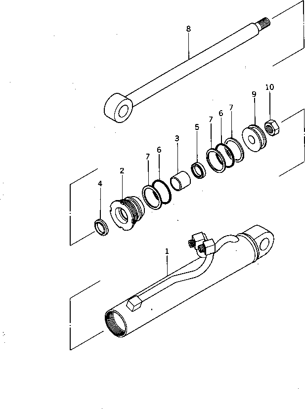 Komatsu parts book diagram for HD20-1 S/N 00001-UP: DUMP CYLINDER