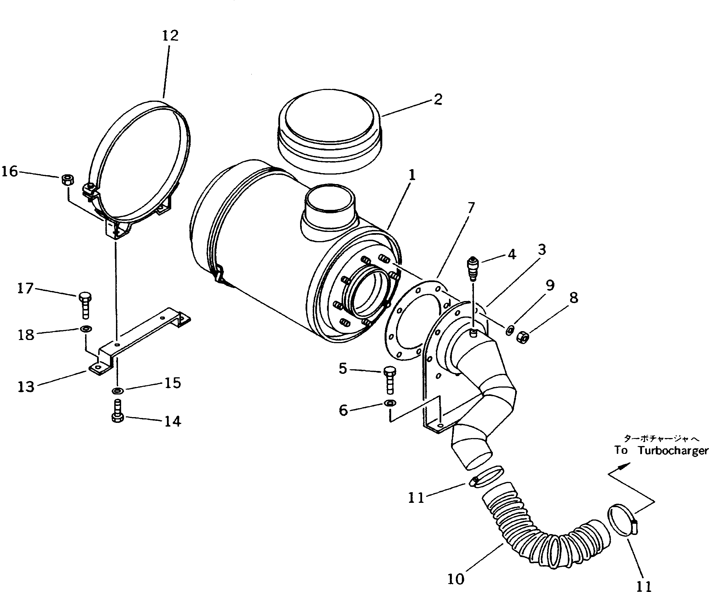 Dump Trucks Komatsu / HD205-3 S/N 1003-UP(hd205-3c) / AIR INTAKE PIPING(#1003-1265)(030040 : 1031)