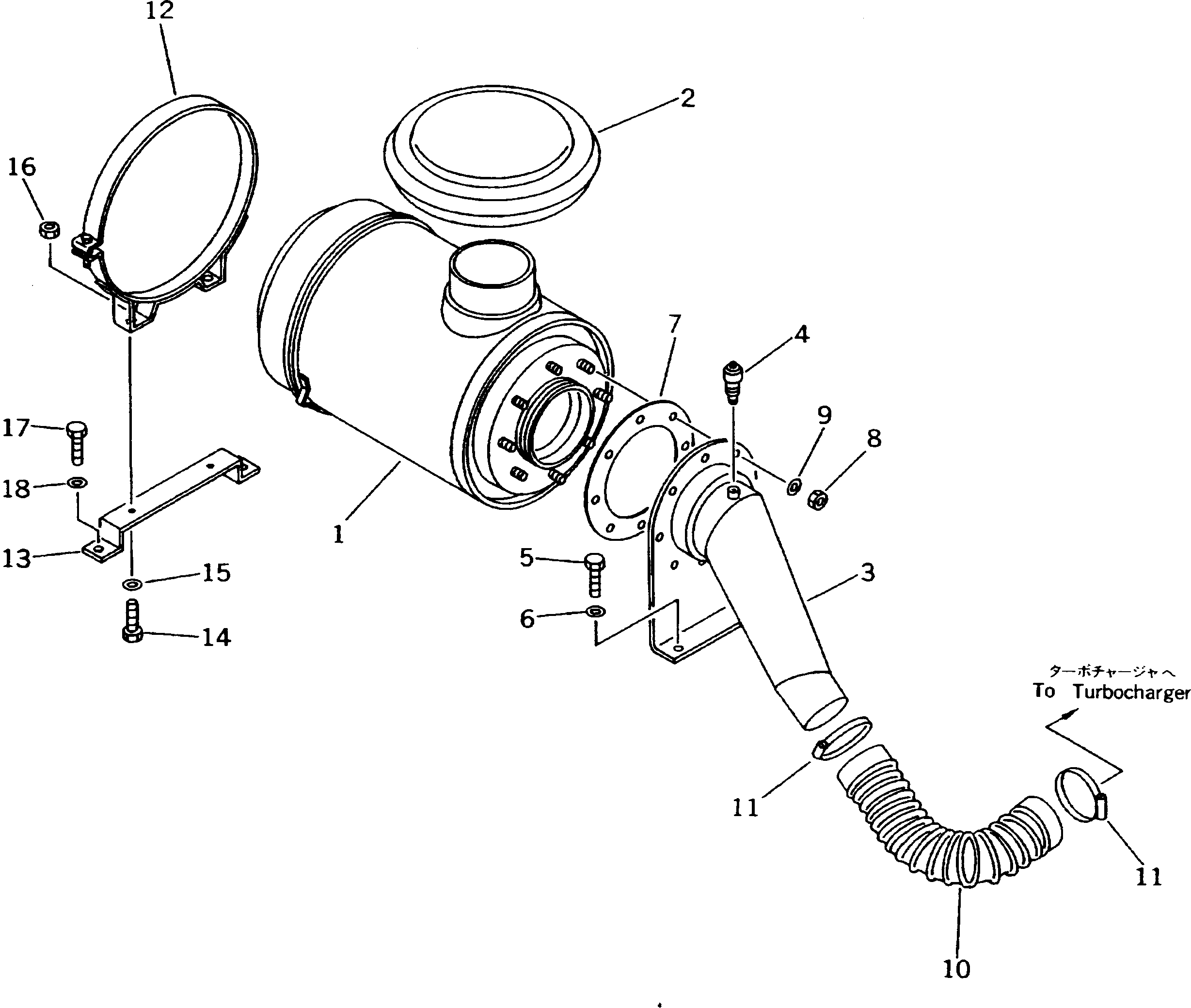 Dump Trucks Komatsu / HD205-3 S/N 1003-UP(hd205-3c) / AIR INTAKE PIPING(#1266-)(030050 : 1031A)