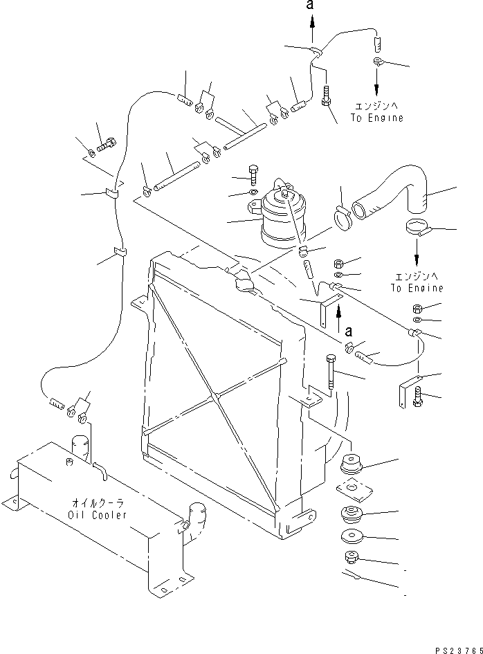 Dump Trucks Komatsu / HD205-3 S/N 1003-UP(hd205-3c) / RADIATOR PIPING (1/2)(#2124-)(030230 : 1252A)