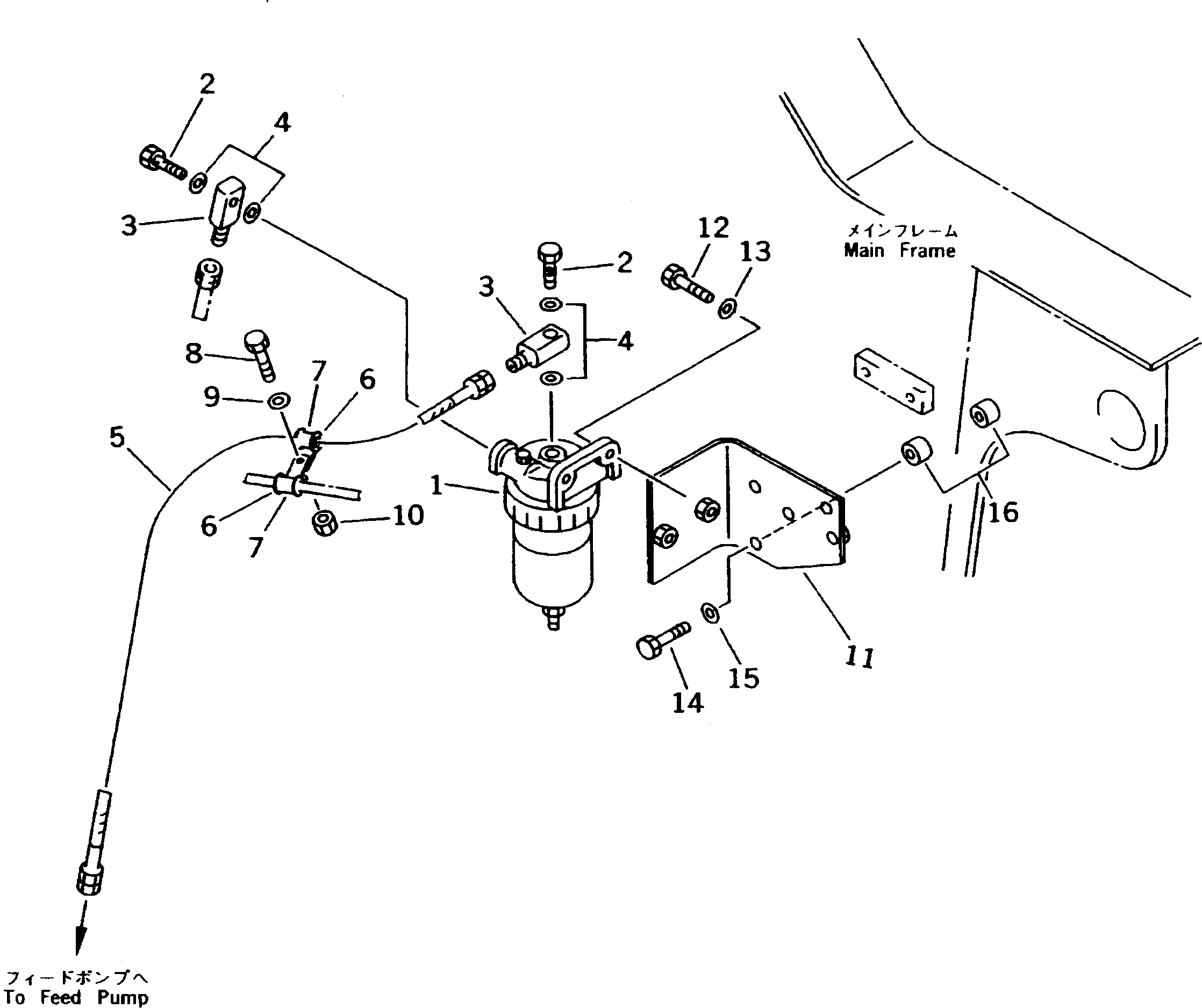 Dump Trucks Komatsu / HD205-3 S/N 1003-UP(hd205-3c) / WATER SEPARATOR PIPING(030320 : 1331)