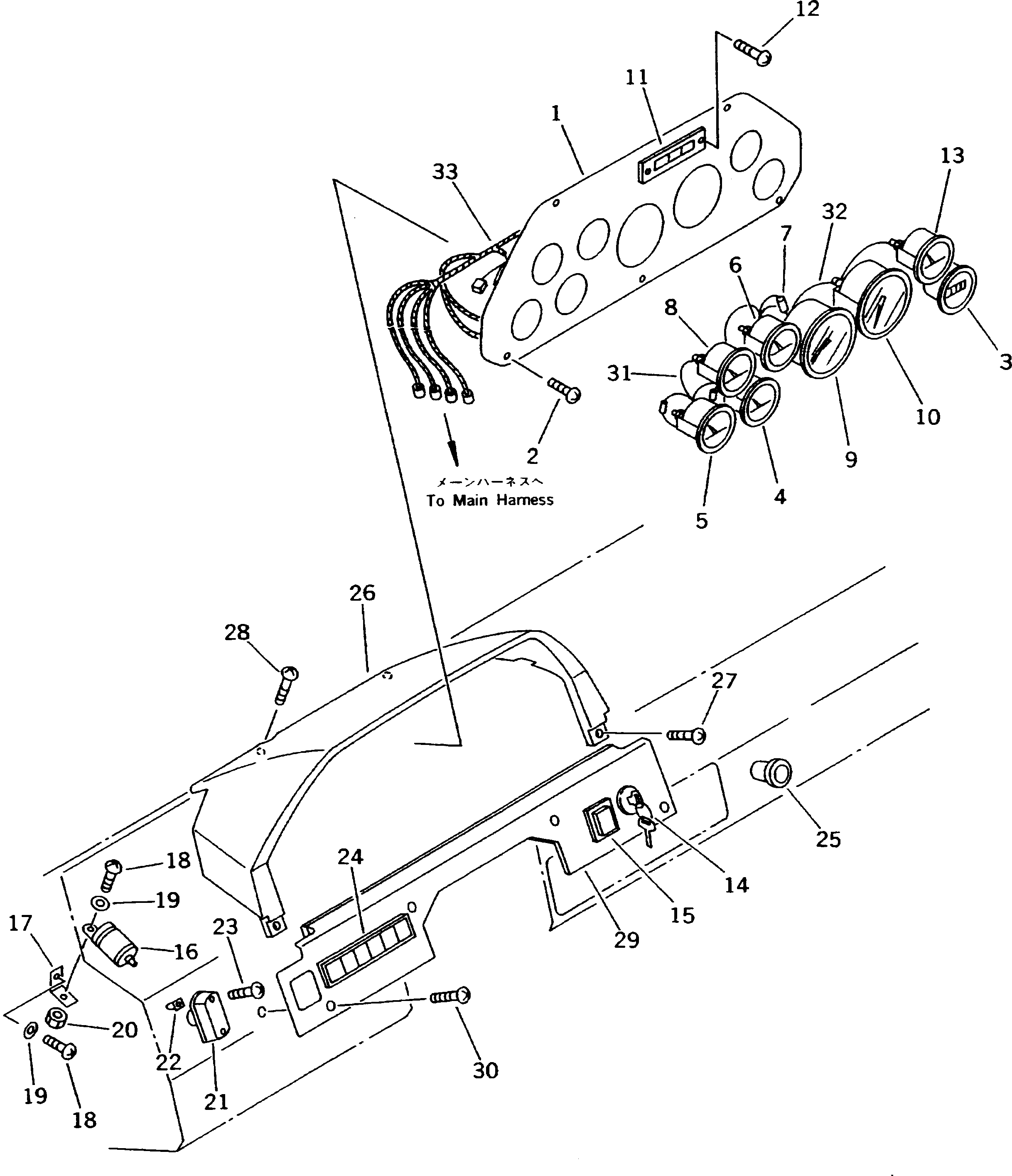 Dump Trucks Komatsu / HD205-3 S/N 1003-UP(hd205-3c) / INSTRUMENT PANEL(#1819-)(030390 : 1411B)