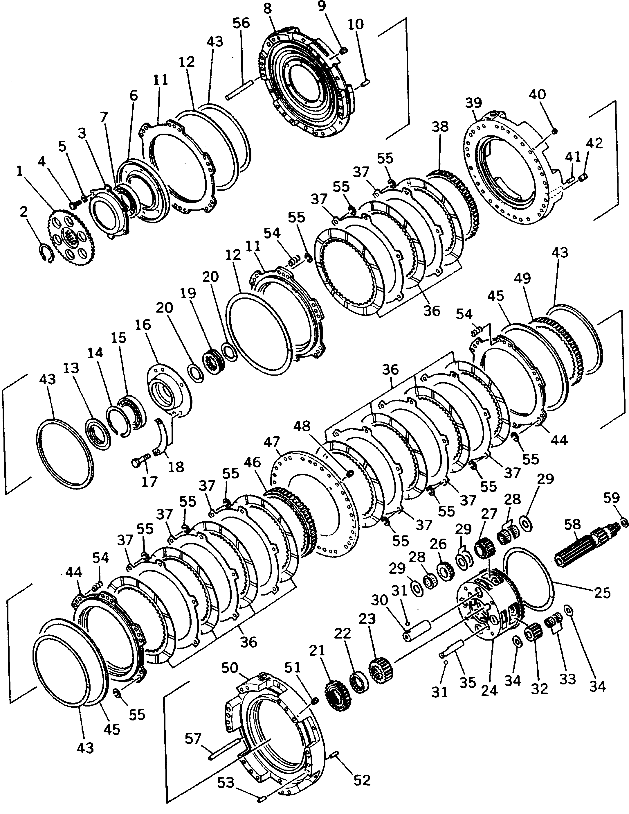 Dump Trucks Komatsu / HD205-3 S/N 1003-UP(hd205-3c) / 1ST ? 2ND AND REVERSE CLUTCH(060110 : 2413)