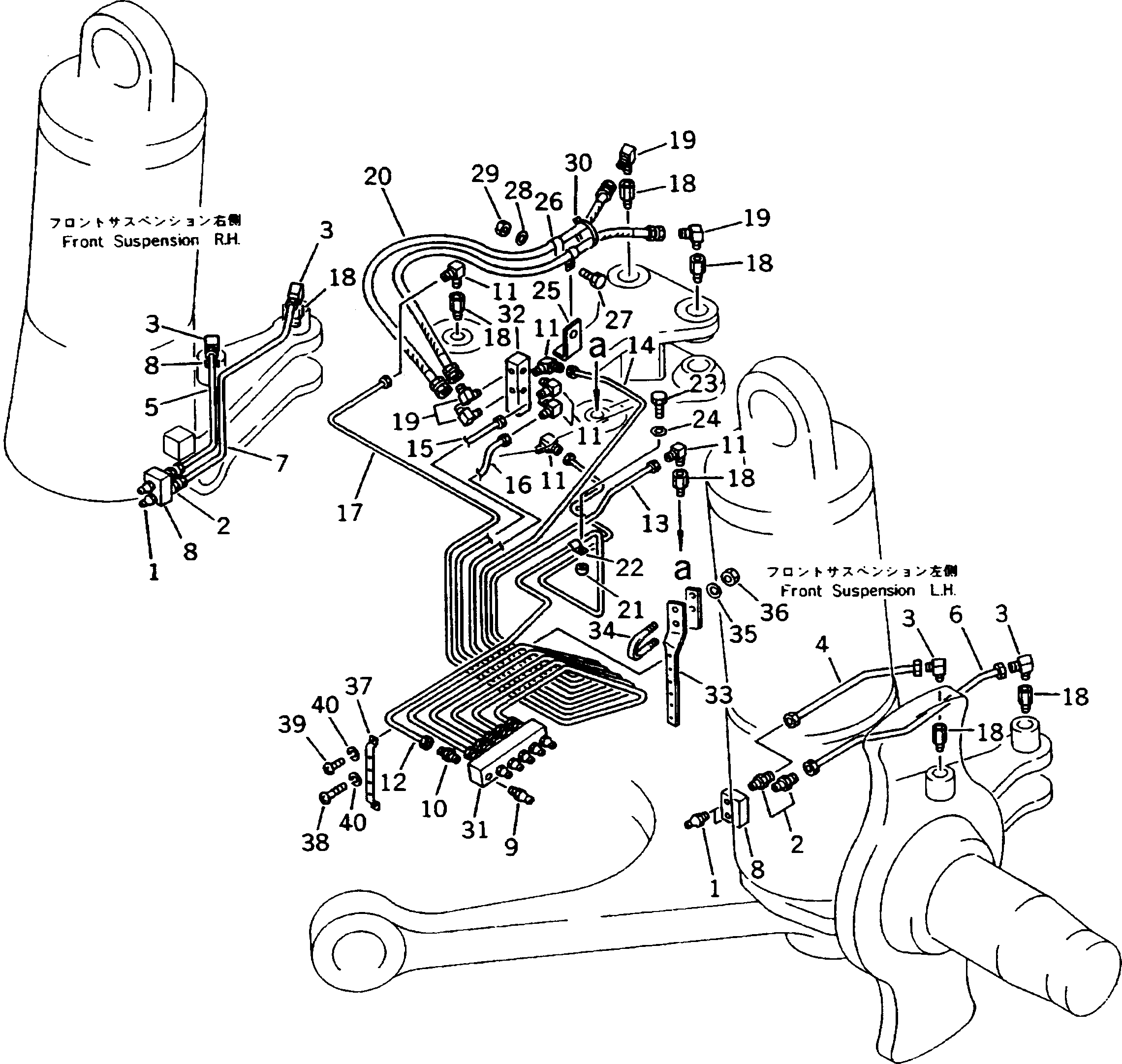 Dump Trucks Komatsu / HD205-3 S/N 1003-UP(hd205-3c) / FRONT LUBRICATING PIPING(150030 : 5011)