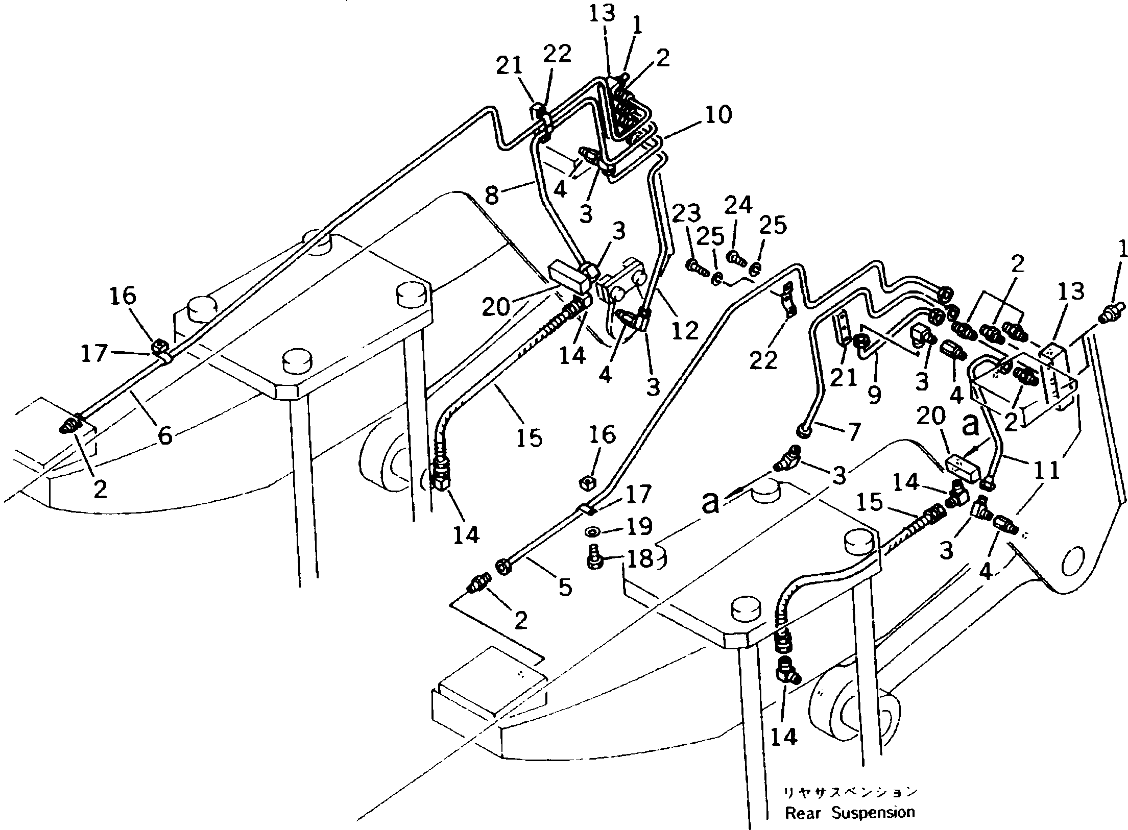 Dump Trucks Komatsu / HD205-3 S/N 1003-UP(hd205-3c) / REAR LUBRICATING PIPING (WHOLE GREASE FITTING)(#1003-1820)(150040 : 5015)