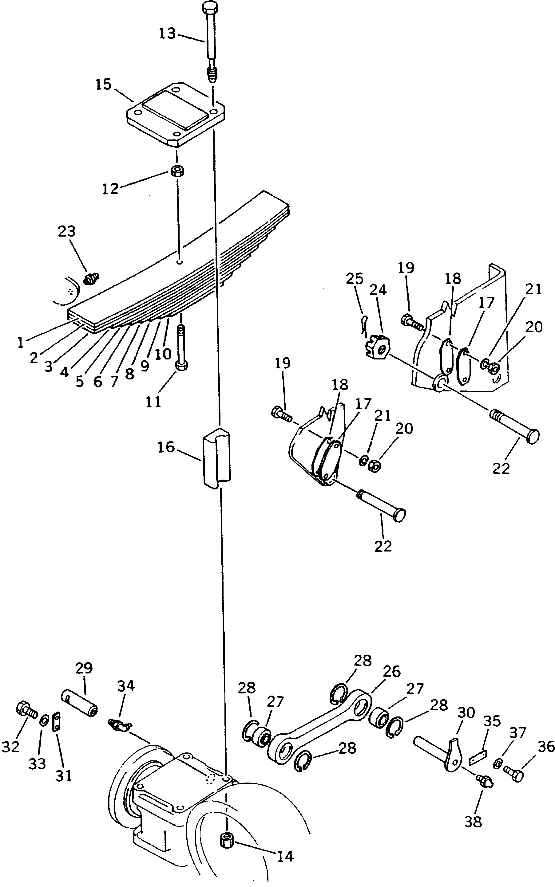 Dump Trucks Komatsu / HD205-3 S/N 1003-UP(hd205-3c) / REAR SUSPENSION(150080 : 5111)