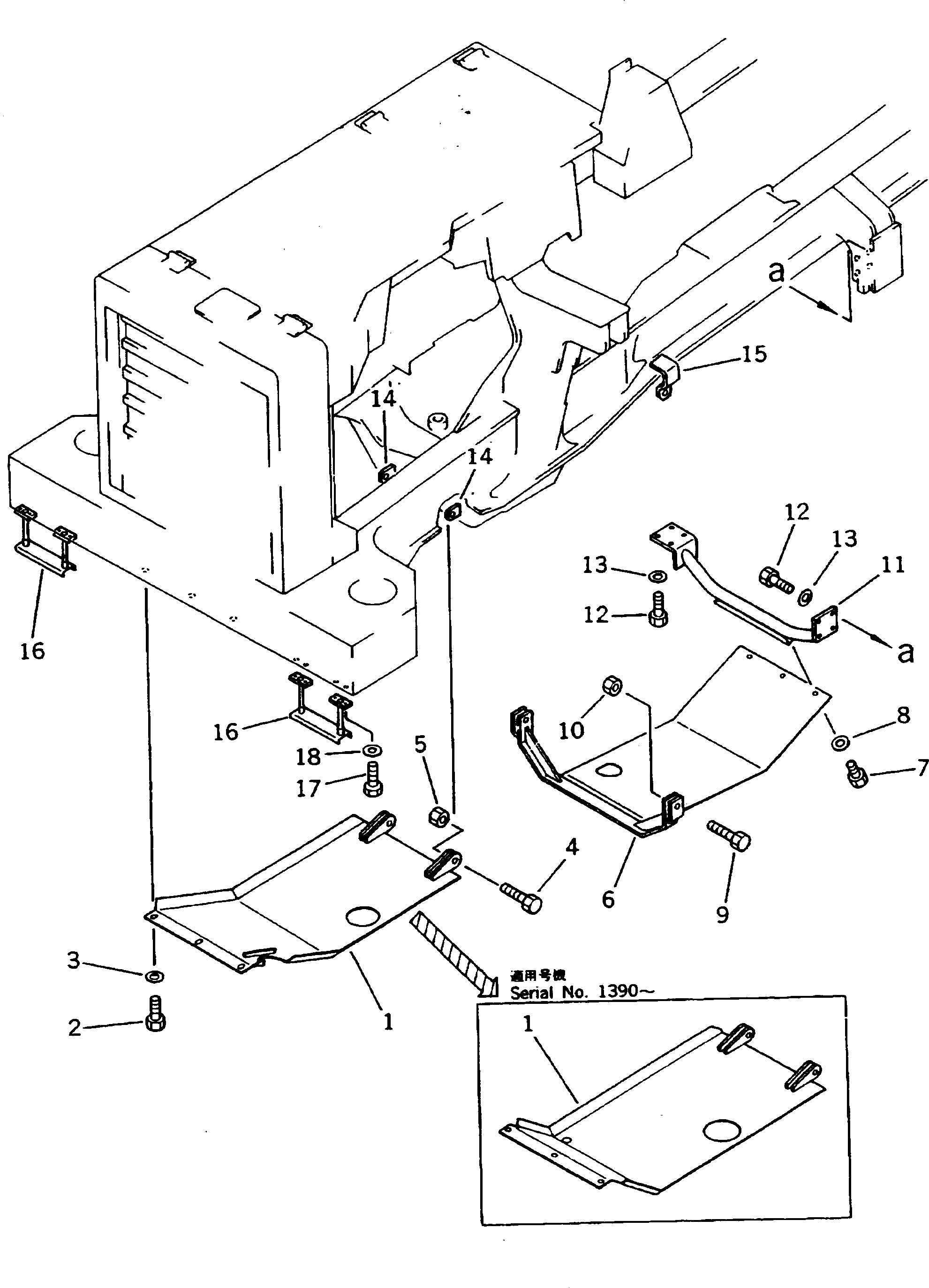 Dump Trucks Komatsu / HD205-3 S/N 1003-UP(hd205-3c) / GUARD (2/4) (ENGINE ?TRANSMISSION GUARD)(150110 : 5202)