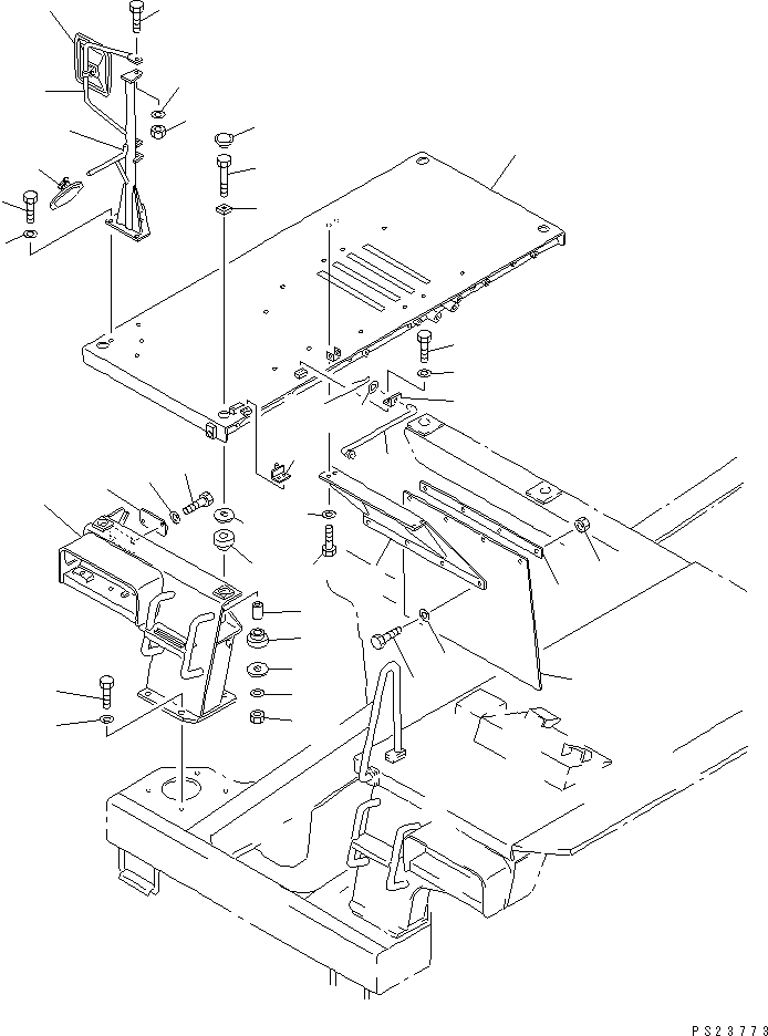 Dump Trucks Komatsu / HD205-3 S/N 1003-UP(hd205-3c) / GUARD (4/4) (R.H. SUPPORT AND REAR MIRROR)(#2128-)(150140 : 5204A)