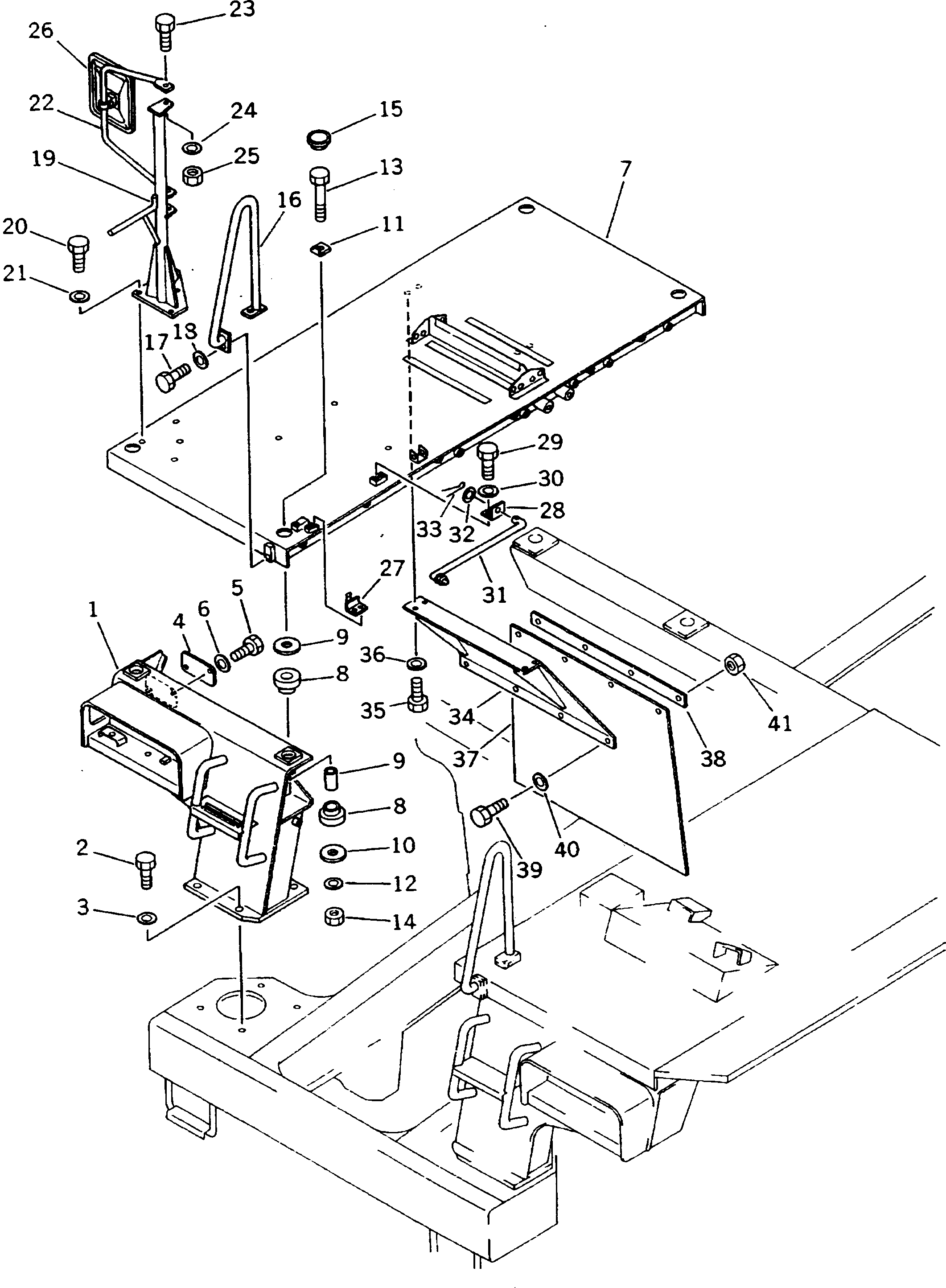 Dump Trucks Komatsu / HD205-3 S/N 1003-UP(hd205-3c) / GUARD (3/4) (R.H. SUPPORT AND REAR MIRROR) (FOR CHINA)(150170 : 5213)