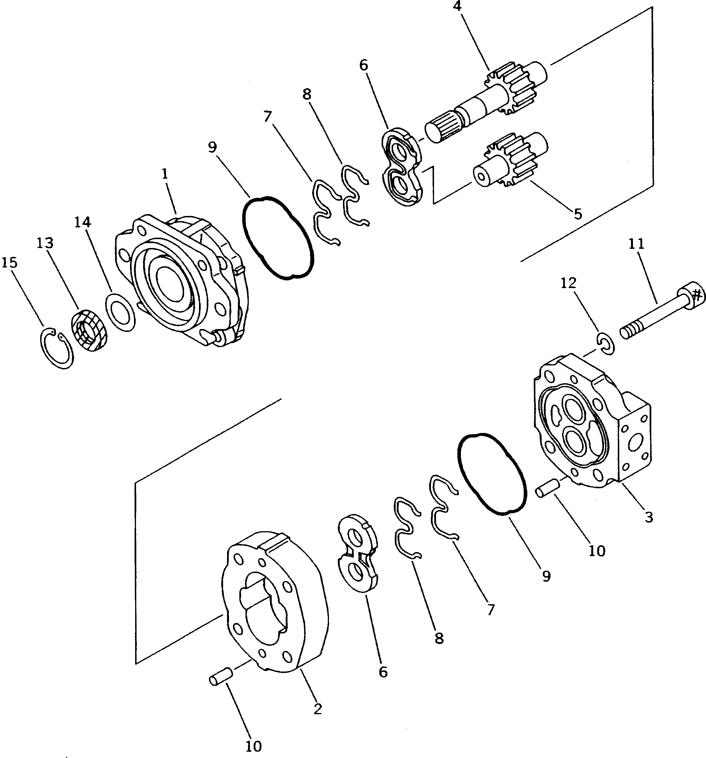 Dump Trucks Komatsu / HD205-3 S/N 1003-UP(hd205-3c) / HYDRAULIC PUMP (TRANSMISSION) (EXCEPT JAPAN)(#1003-1265)(180040 : 6015)