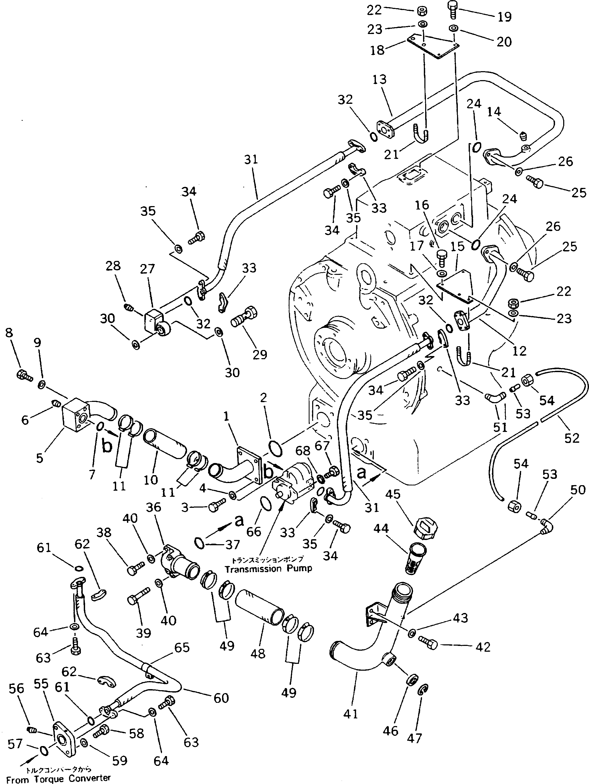 Dump Trucks Komatsu / HD205-3 S/N 1003-UP(hd205-3c) / TRANSMISSION PIPING (1/2)(#1003-1265)(180390 : 6425)