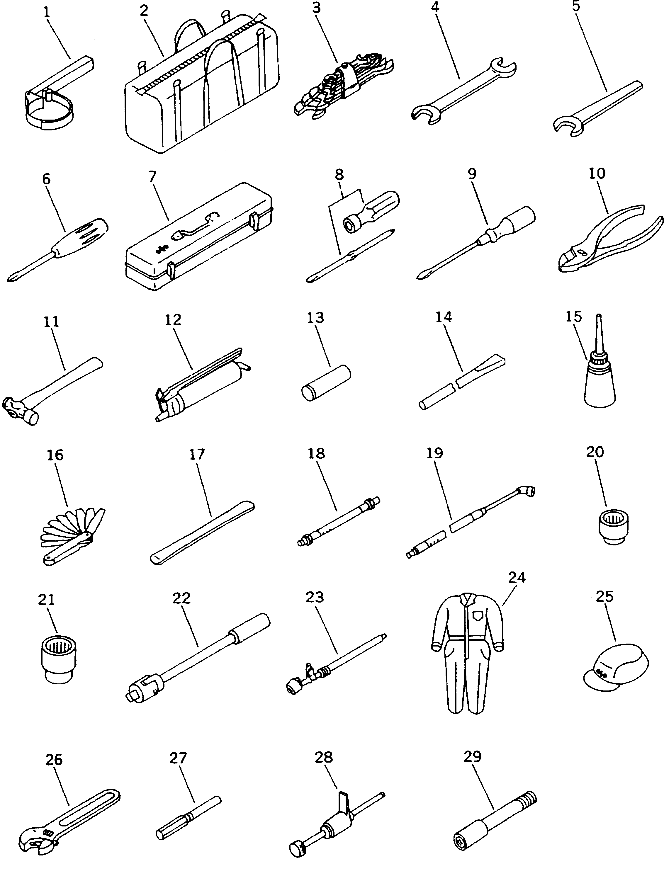 Dump Trucks Komatsu / HD205-3 S/N 1003-UP(hd205-3c) / TOOL (FOR CHINA ? EXCEPT JAPAN)(240050 : 9902)