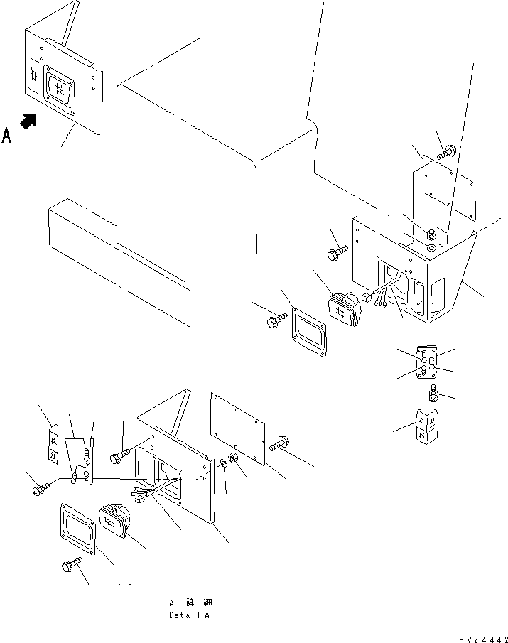 Komatsu parts book diagram for HD255-5 S/N 1001-UP: FRONT LAMP