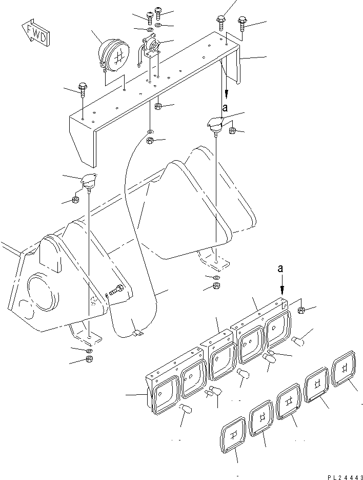 Komatsu parts book diagram for HD255-5 S/N 1001-UP: REAR LAMP(#1001-1274)