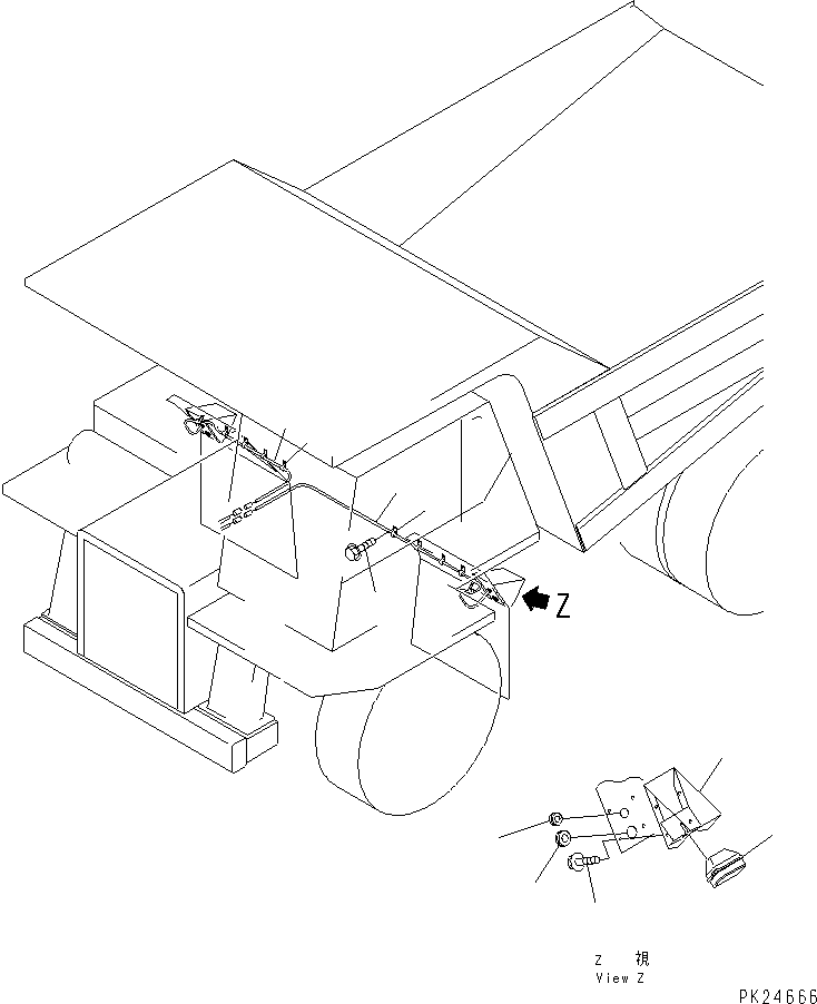 Komatsu parts book diagram for HD255-5 S/N 1001-UP: SIDE LAMP