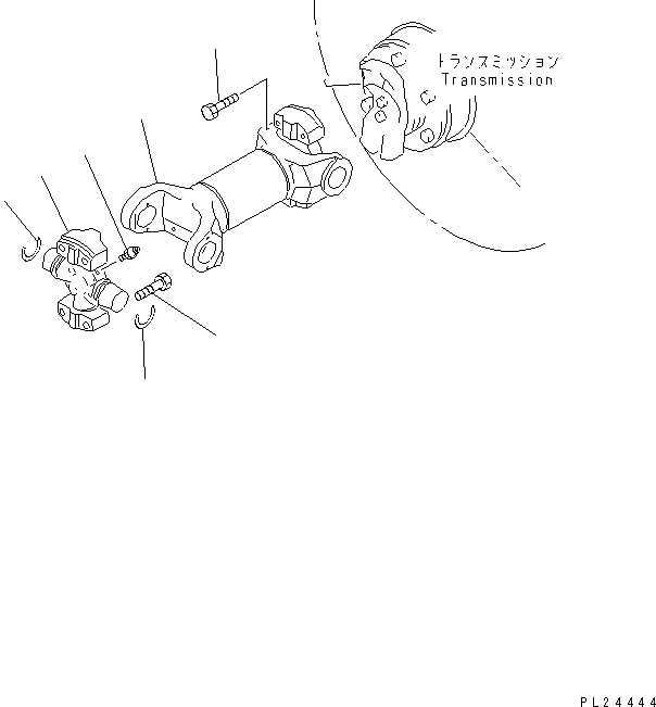 Komatsu parts book diagram for HD255-5 S/N 1001-UP: FRONT PROPELLER SHAFT