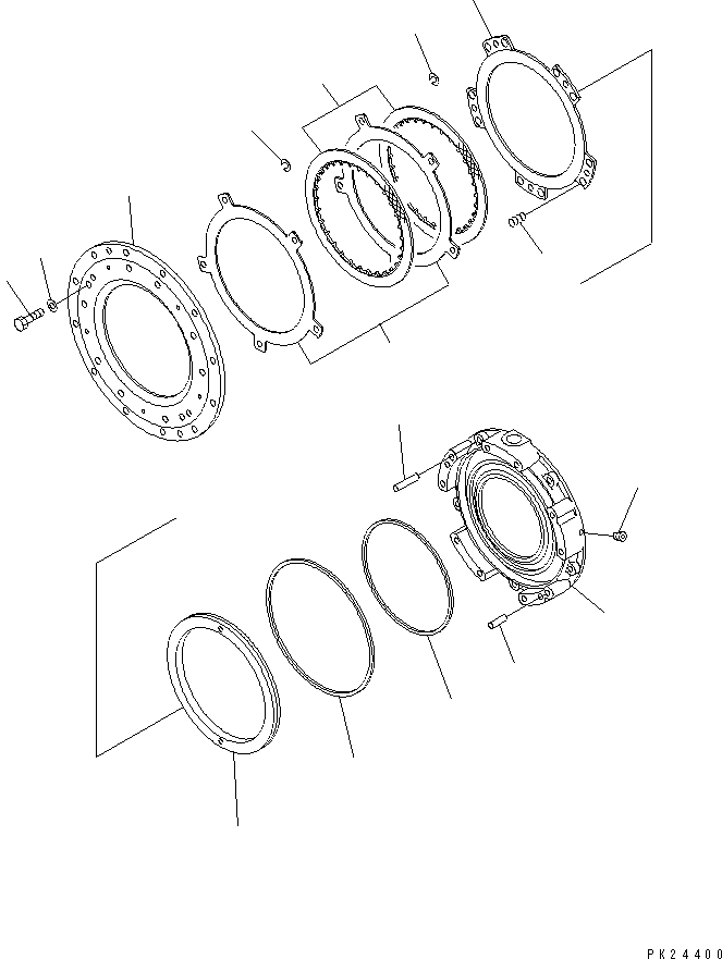 Komatsu parts book diagram for HD255-5 S/N 1001-UP: TRANSMISSION (2/8) (HIGH HOUSING)