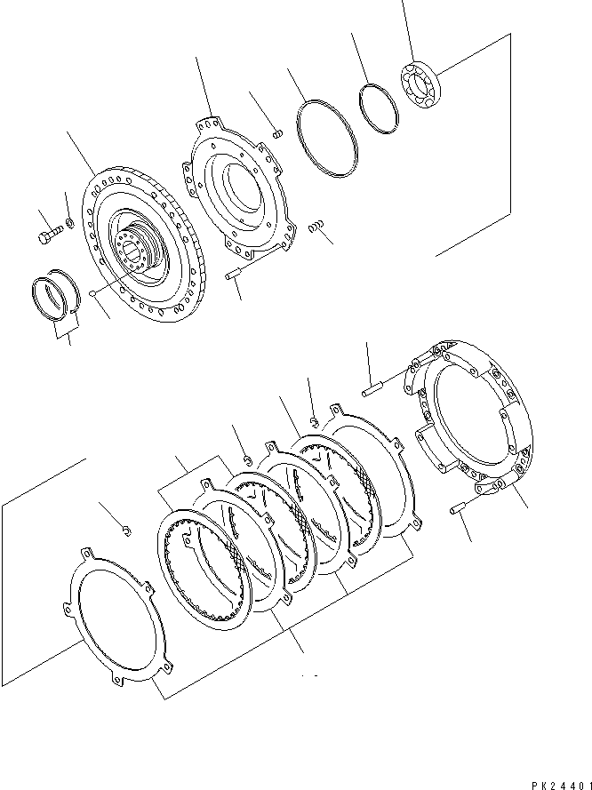 Komatsu parts book diagram for HD255-5 S/N 1001-UP: TRANSMISSION (3/8) (3RD HOUSING)