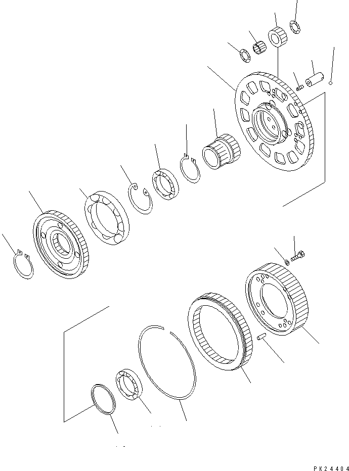 Komatsu parts book diagram for HD255-5 S/N 1001-UP: TRANSMISSION (6/8) (CARRIER) (2/2)