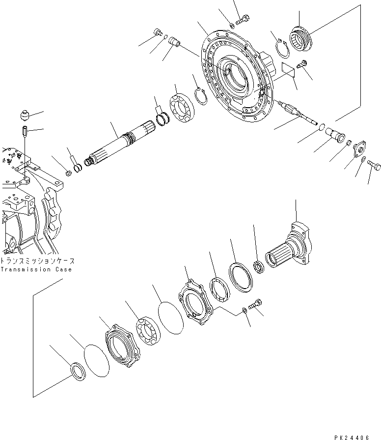 Komatsu parts book diagram for HD255-5 S/N 1001-UP: TRANSMISSION (8/8) (INPUT AND OUTPUT)