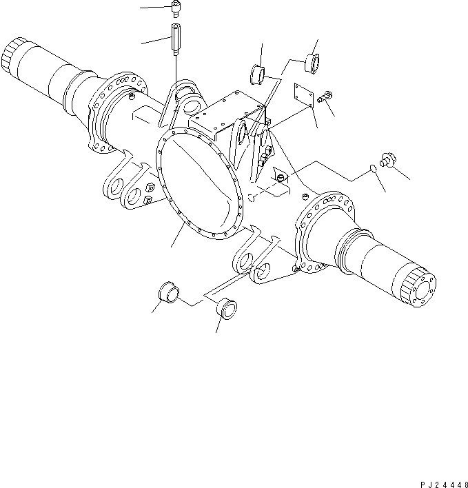 Komatsu parts book diagram for HD255-5 S/N 1001-UP: REAR AXLE (REAR AXLE HOUSING)(#1312-)