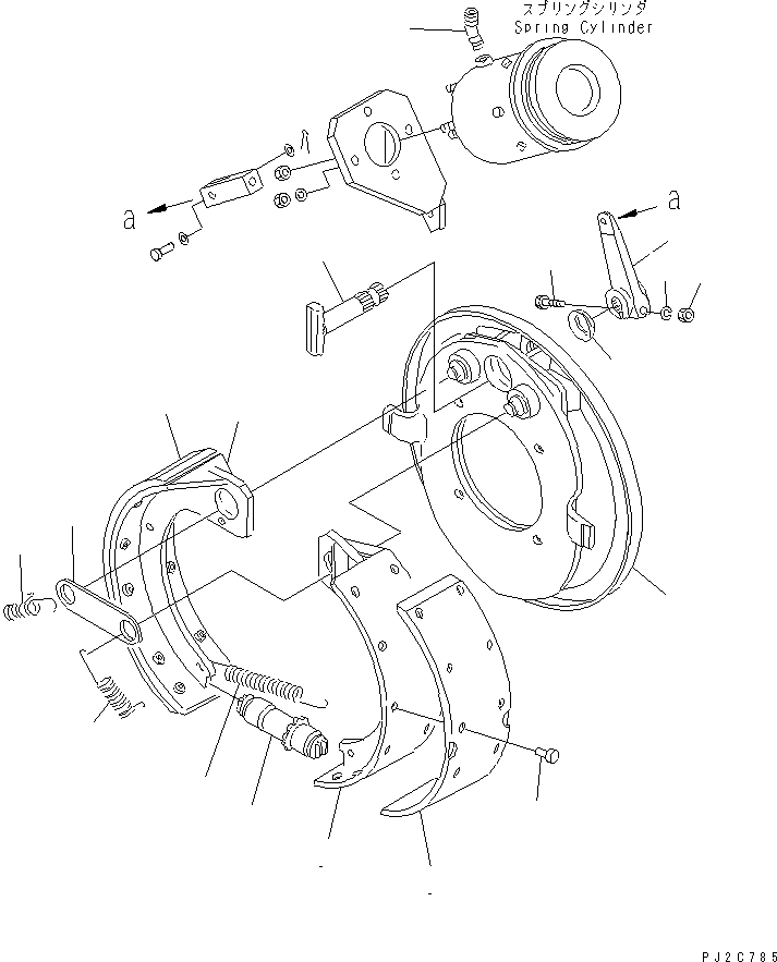 Komatsu parts book diagram for HD255-5 S/N 1001-UP: REAR AXLE (PARKING BRAKE) (1/2)(#1312-)