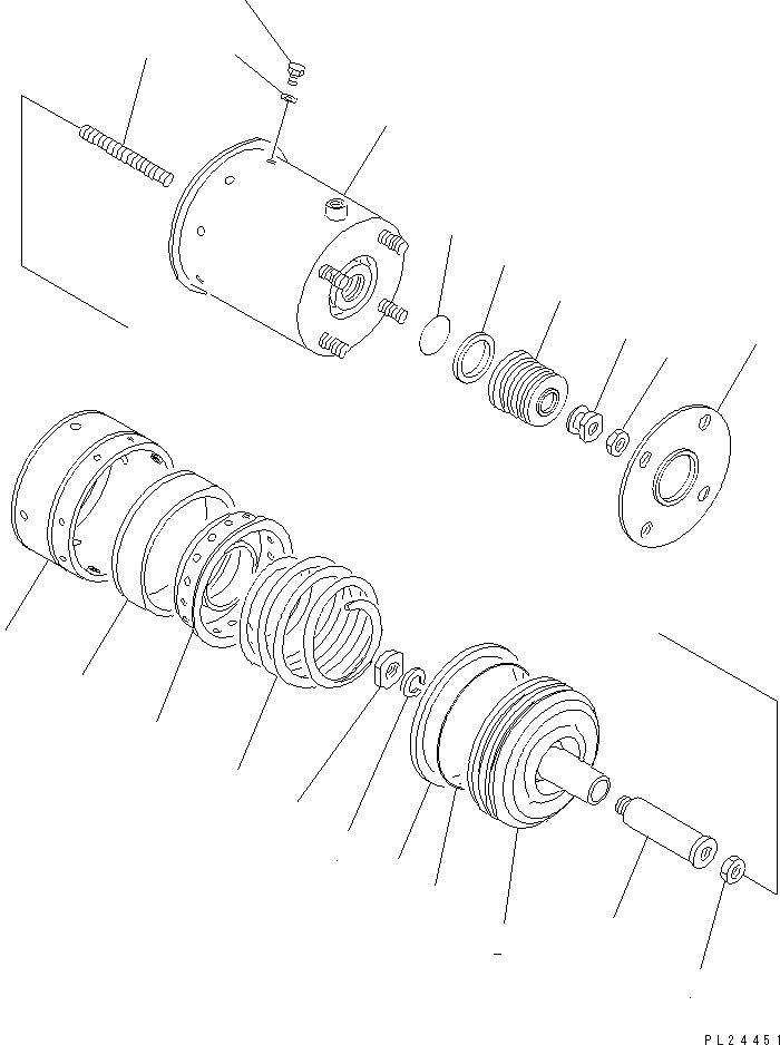 Komatsu parts book diagram for HD255-5 S/N 1001-UP: PARKING BRAKE (2/3)(#1001-1311)