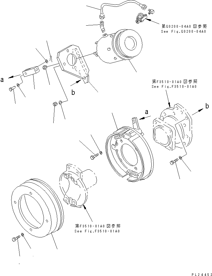 Komatsu parts book diagram for HD255-5 S/N 1001-UP: PARKING BRAKE (3/3)(#1001-1311)