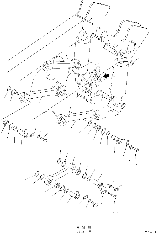 Komatsu parts book diagram for HD255-5 S/N 1001-UP: AXLE SUPPORT (FOR AUTO LUBRICATION)