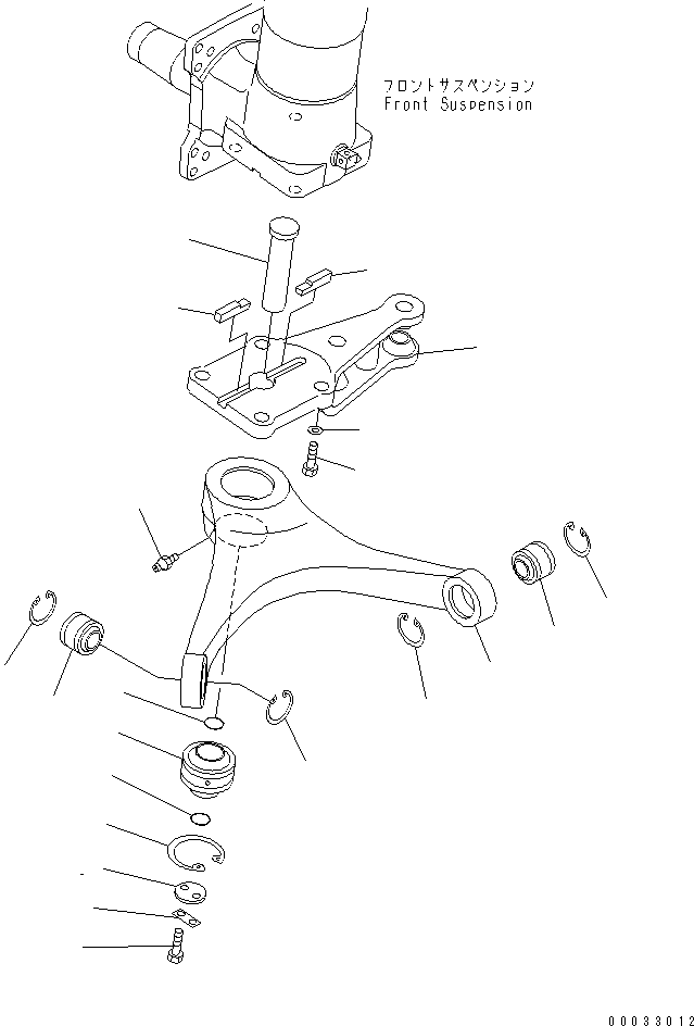 Komatsu parts book diagram for HD255-5 S/N 1001-UP: FRONT AXLE (RIGHT HAND) (5/6) (ARM LEVER)(#1312-)