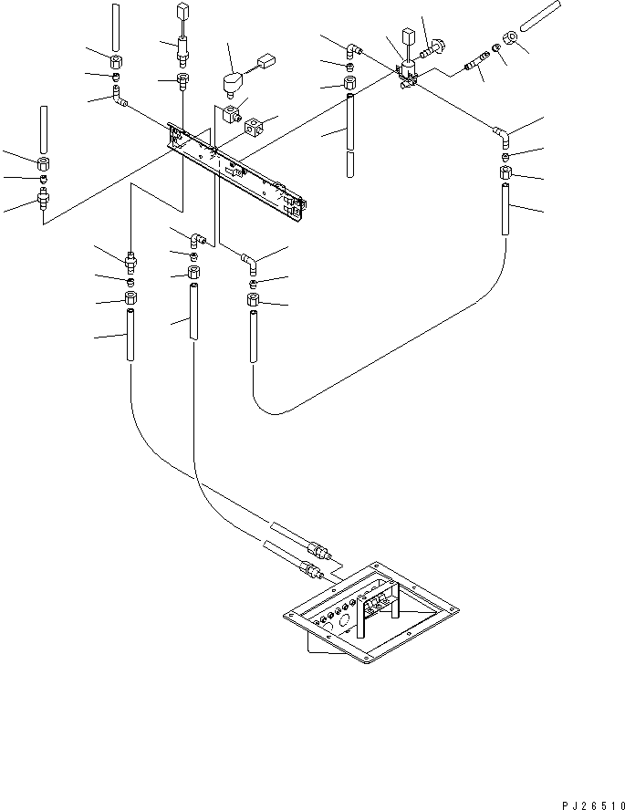 Komatsu parts book diagram for HD255-5 S/N 1001-UP: AIR TANK AND EQUIPMENT (AIR JOINT SWITCH) (2/2)(#1201-)