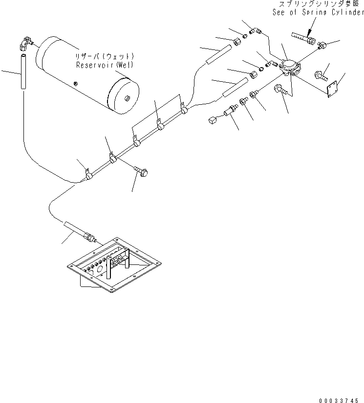 Komatsu parts book diagram for HD255-5 S/N 1001-UP: AIR PIPING (PARKING BRAKE LINE)(#1201-1259)