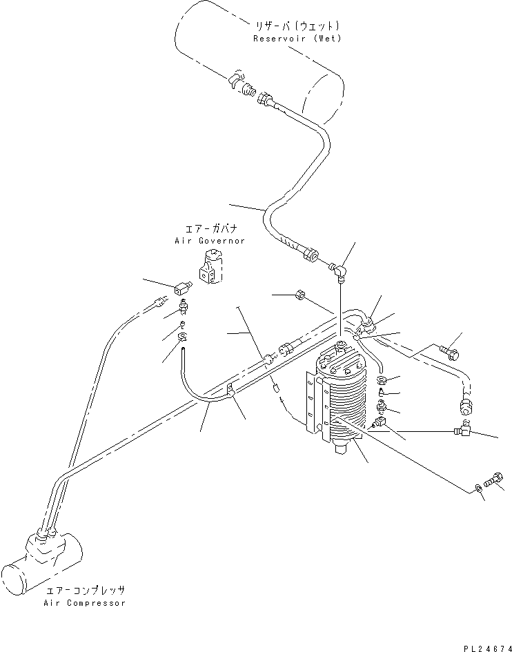Komatsu parts book diagram for HD255-5 S/N 1001-UP: AIR DRYER(#1001-1600)