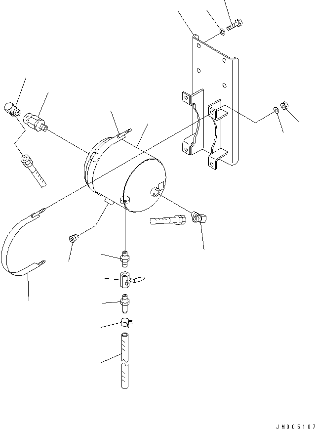 Komatsu parts book diagram for HD255-5 S/N 1001-UP: AIR DRYER (DESICCANT TYPE) (2/2)(#1621-)