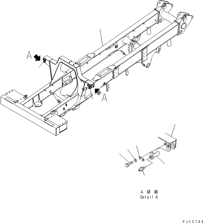 Komatsu parts book diagram for HD255-5 S/N 1001-UP: MAIN FRAME (WATER SEPARATOR ? STRAINER SPEC.)(#1201-)