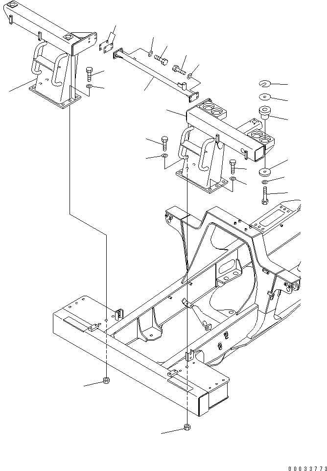 Komatsu parts book diagram for HD255-5 S/N 1001-UP: FRONT SUPPORT