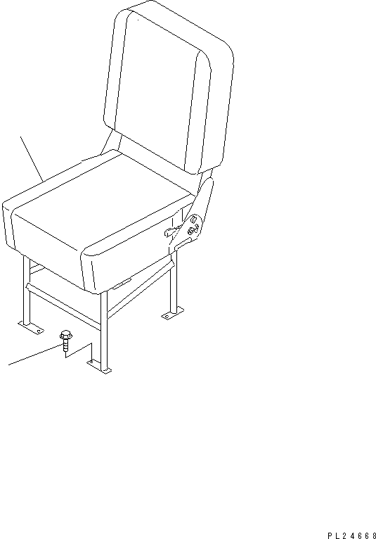 Komatsu parts book diagram for HD255-5 S/N 1001-UP: AUXILIALY SEAT