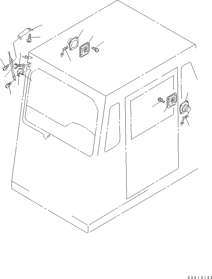 Komatsu parts book diagram for HD255-5 S/N 1001-UP: OPERATOR'S CAB (RADIO) (AM/FM)(#1425-)