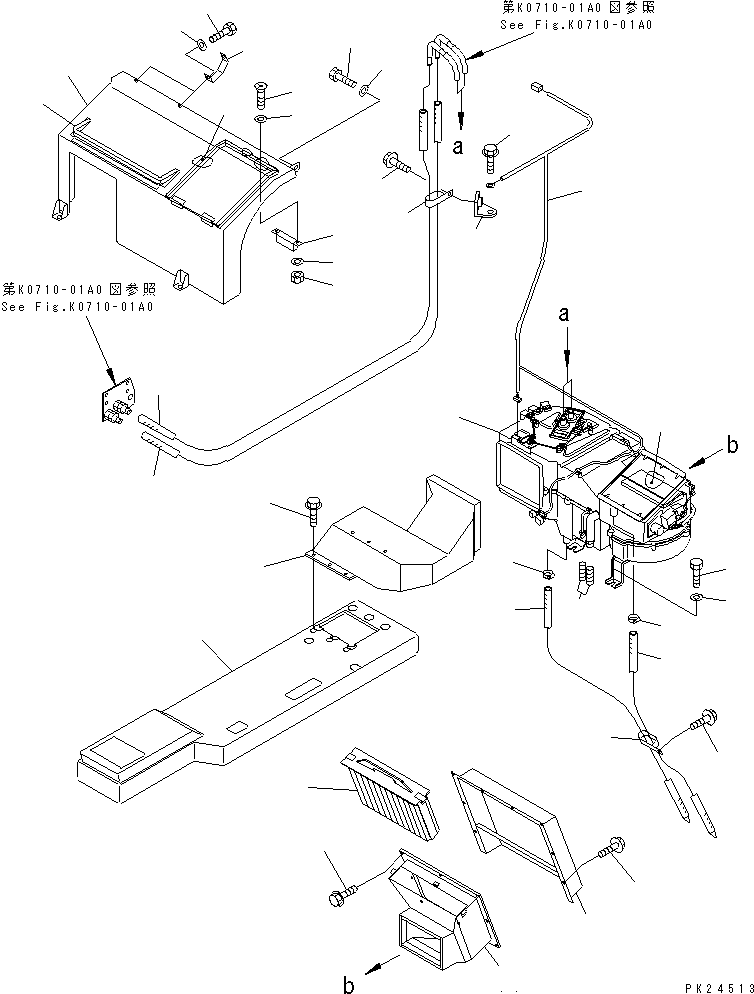 Komatsu parts book diagram for HD255-5 S/N 1001-UP: AIR CONDITIONER ? HEATER AND COOLER (2/5)(#1001-1200)