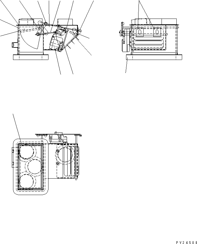 Komatsu parts book diagram for HD255-5 S/N 1001-UP: AIR CONDITIONER ? HEATER AND COOLER (4/5)(#1001-1200)