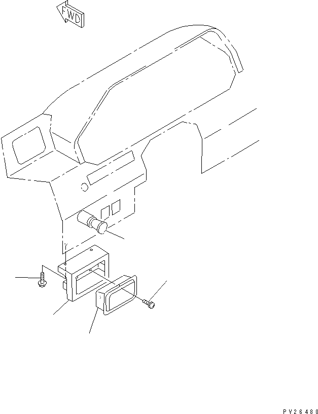 Komatsu parts book diagram for HD255-5 S/N 1001-UP: CIGALIGHTER AND ASHTRAY(#1201-1424)