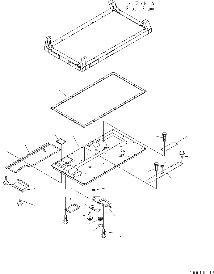 Komatsu parts book diagram for HD255-5 S/N 1001-UP: FLOOR (COVER) (FOR TACHOGRAPH)(#1397-1600)