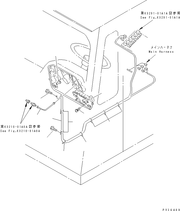 Komatsu parts book diagram for HD255-5 S/N 1001-UP: INSTRUMENT PANEL (RELAY)(#1201-1600)